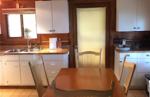 Egg Harbor Cabin | Waterfront Log Home, WiFi, 3 bedrooms, Direct TV, Fire Pit